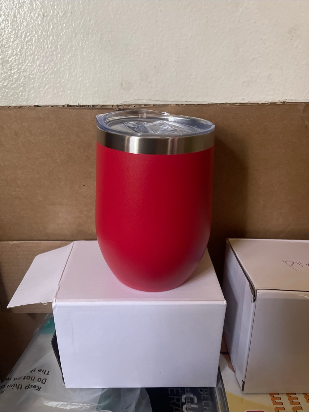 Insulated Red Tumbler with Slide-Top Lid - Picture 2 of 2